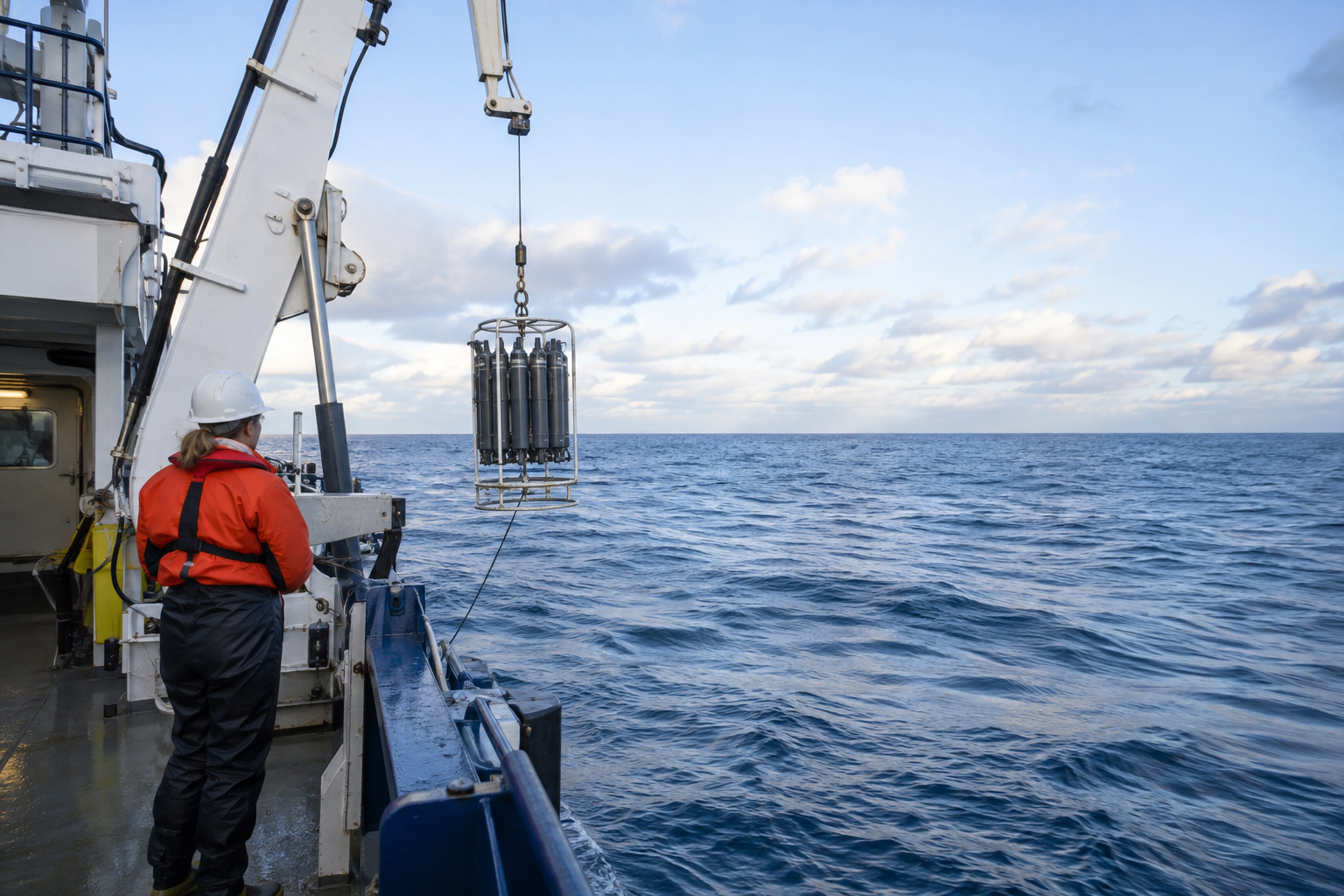 Generic maritime navigation test scene from a research vessel with sensor equipment.